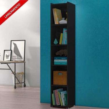 Imagem de Livreiro Multiuso 4 Prateleiras Preto Malasia Casa Moderna - Casa Mode