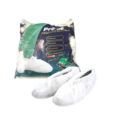 Imagem de Sapatilha Propé Descartável em TNT, Branco, Gramatura 30, Kit com 200 