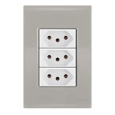 Imagem de Conjunto 3 Tomadas 20A - Tramontina Liz Fendi / Branco