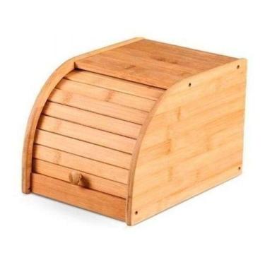 Imagem de Porta Pão Em Bambu Com Porta Basculante Pequeno Yoi, Amarelo