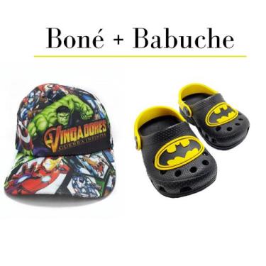 Imagem de Babuche Infantil Masculino Personagens + Boné - Rycler Outlet , Preto,