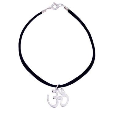 Imagem de Pulseira camurça com Om 18mm - Sunshine Cristais, Prateado