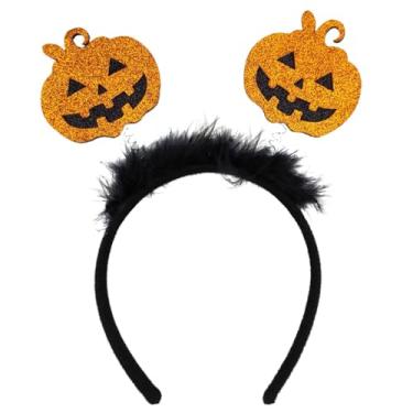 Imagem de KSTBJN Tiara de Halloween de abóbora fofa para cabelo de Halloween com glitter, acessórios de cabelo de abóbora, cosplay, dia das bruxas, para mulheres, meninas, desfile, maquiagem, festa, decoração