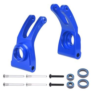 Imagem de HobbyPark Cubos traseiros de alumínio para granito Arrma 1/10 4X4, Typhon, Big Rock, Senton, substituição de AR330467, peças opcionais (azul marinho)