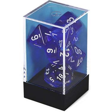 Imagem de Chessex: 7-Die Set Translucent: Blue and White - Revised