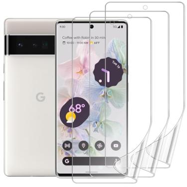 Imagem de DYNASCO Pacote com 3 protetores de tela para Google Pixel 6 Pro de 6,7 polegadas, HD ultrafino, cobertura total, filme hidrogel de TPU macio para Google Pixel 6 Pro - compatível com impressão digital,