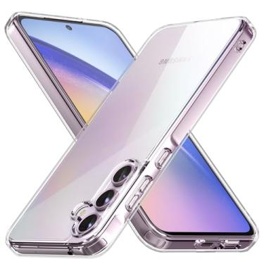 Imagem de Foluu Capa Slim Fit para Samsung Galaxy A55 5G - Parte traseira de policarbonato rígido transparente e amortecedor de TPU macio, capa protetora à prova de choque para Samsung Galaxy A55 5G 2024