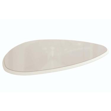 Imagem de Tampo Mesa Sala de Jantar Madeirado c/Vidro TA62 Orgânico 105x135cm Off White c/ Vidro Off White - Kappesberg