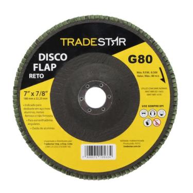 Imagem de Disco Flap Reto 7" 180mm Fds180-80fc Z80 Grão 80 - Tradestar