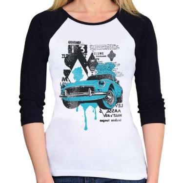 Imagem de Baby Look Raglan Vintage Classic Car Painting Manga 3/4 - Foca na Moda
