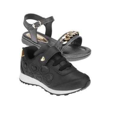 Imagem de Papete Infantil e Tênis Menina - KIT 2 PARES Tam 23 ao 34 - sapatinhos