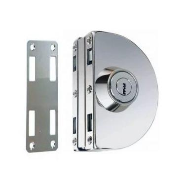 Imagem de Fechadura redonda de pressão em inox para porta vidro - vidro/alvenari