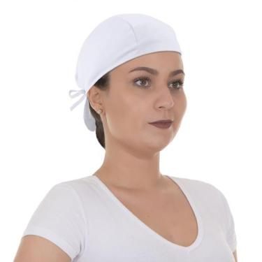 Imagem de Kit com 5 Touca Bandana Cirúrgica e Culinária Unissex Branco - Branco 