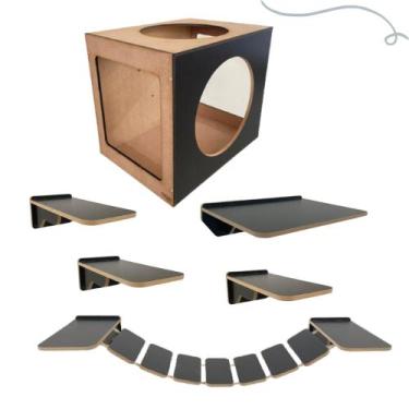 Imagem de Kit Playground Para Gatos 1 Nicho 4 Prateleiras 1 Ponte - DGP STORE, P