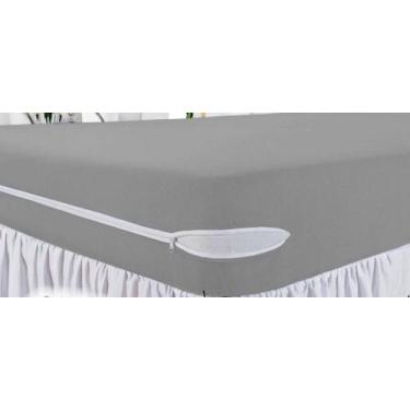 Imagem de Capa Protetora de Colchão Em Poliester c Zíper - Cinza - Solteiro 2 pe