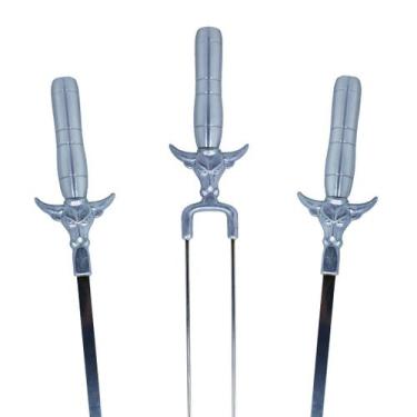 Imagem de Kit 2 Espeto Simples e 1 Espeto Duplo Zavi Grill de Inox para Carnes 6