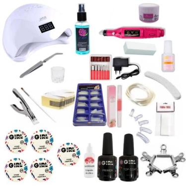 Imagem de Kit Unha Gel Completo Fibra Kit Unhas Cabine Uv Led Fibra S20 - GIRL F