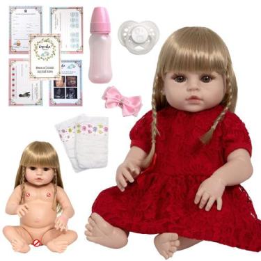 Imagem de Bebe Reborn Loira Baby Sofia Olhos Castanhos Pode Dar Banho - Cegonha 