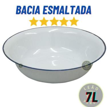 Imagem de Bacia Esmaltada Branca Milla Tamanho 36  7L litros Bacia Retro