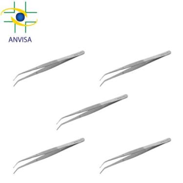 Imagem de Pinça Clínica para Algodão Aço Inoxidável - 05 Unidades - Maryam Tradi