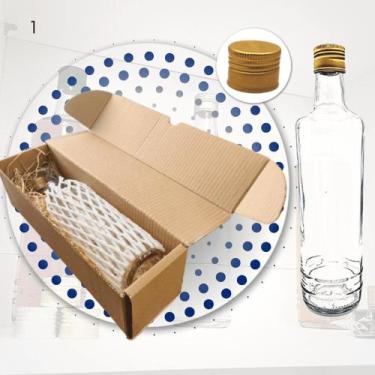 Imagem de Garrafa de vidro 700ml c/ tampa de alumínio - FOCO INDUSTRIAL, Dourada