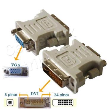 Imagem de Adaptador Dvi 24+5 Pinos Macho Para Vga 15 Pinos Femea - Lbl