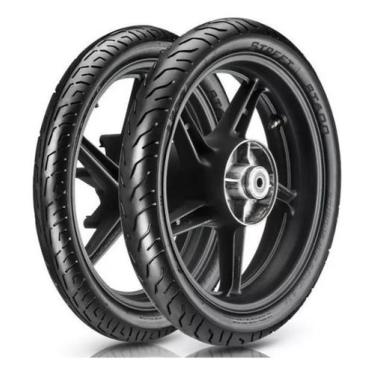 Imagem de Par Pneu Dianteiro Moto Titan 160/fan 160 80/100-18 + 90/90-18 St600 V