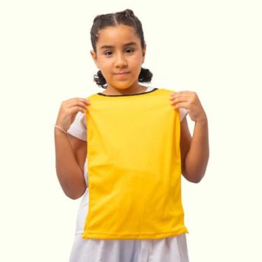 Imagem de Kit C/10 Coletes Infantil de Futebol Treino Jogo Simples 1 Fit, Amarel