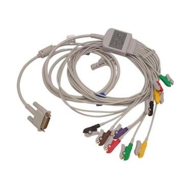 Imagem de Cabo Ecg 10 Vias Clip Garra Ecafix - 15 Pinos  - Maple Hospitalar
