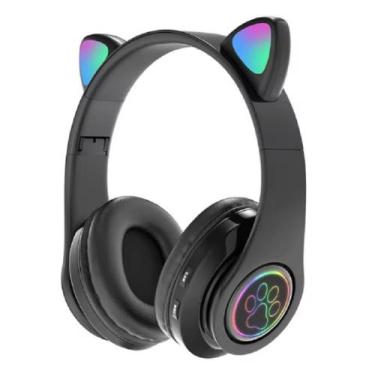 Imagem de Fone De Ouvido Gatinho Bluetooth 5.0 Led Sem Fio - Cat Ear - Lehmox, P
