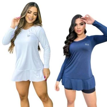 Imagem de Kit 2 Saídas de Praia Vestido feminino proteção solar UV 50+ FPS - For
