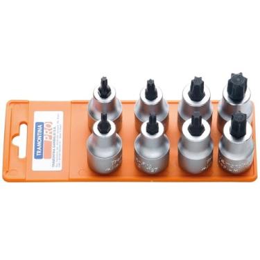 Imagem de Jogo de soquete torx encaixe de 1/2 T20-T60 com 8 peças Tramontina Pro