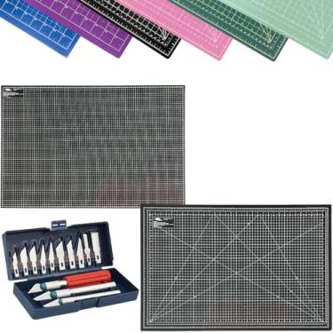 Imagem de Base de Corte Placa Grande A1 90x60 Dupla Face Auto Cura Para Mesa Bancada Kit Estilete Precisão Patchwork Artesanato (Preta)