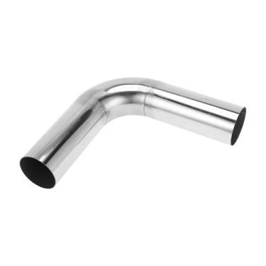 Imagem de Motoforti Tubo de escape de mandril de 90 graus DIY personalizado carro modificado tubulação tubulação 64 mm/2,5" OD 200 mm/7,87" comprimento 304 aço inoxidável tom prata