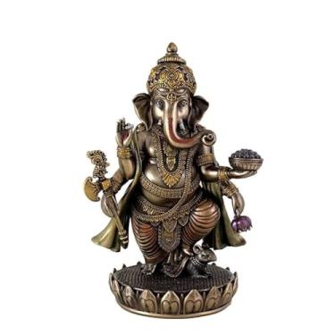 Imagem de Gangesindia Estátua Ganesh para decoração de casa Ídolo Ganesha para presente Pooja Deus em pé Grande Escultura Murti Estátua de resina fundida a frio