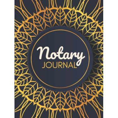 Imagem de Hardcover Notary Journal: 8.5x11 Large Notarial Logbook/With 200 Numbered Pages - Two Record Logs Per Page / 400 Records/Yellow Abstract Sunflower ... Blue/Ledger Book Gift For Signing Agents