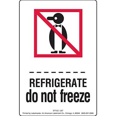 Imagem de Labelmaster Etiqueta IL67 Refrigerate Do Not Freeze, papel, 10 x 15 cm (pacote com 500)