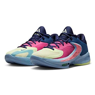 Imagem de Nike Tênis de basquete masculino Zoom Freak 4, Azul Marina Escuro/Rosa Olhado/Azul-Marinho Meia-Noite/Barely Vol, 9