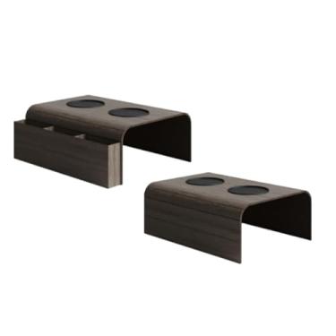 Imagem de Bandeja Esteira Porta Copo Kit com 2 para Braço de Sofá Porta Controles(Kit 2 Peças Tabaco)