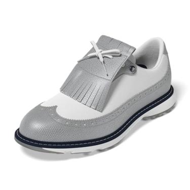 Imagem de adidas Tênis feminino MC Zoysia Spikeless, Prata metálico/calçado branco/azul-marinho universitário, 37