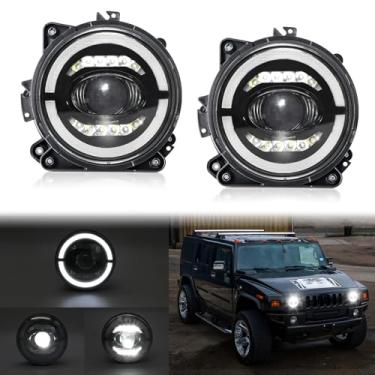 Imagem de HTZCMOTO Farol de LED redondo de 17 cm selado alto/baixo + Halo DRL branco 6500K substituição para H1 H2 2003-2009 | Wran-gler JK TJ LJ CJ | Defender | MX-5 (par)