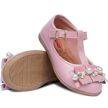 Imagem de Sapatilha Salomé Infantil Menina Laço Pérola Sanfonado 21.27 (Rosa, BR, Criança de 1 a 3 anos, Numérico, 25)