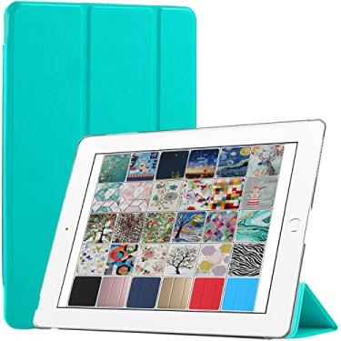 Imagem de DuraSafe Cases Para iPad 2 3 4 Geração [iPad 4º iPad 3º iPad 2º ] 9,7 polegadas Slim Leve Protetor Fosco PC Duplo Ângulo Suporte Frontal e Capa Traseira - Aqua