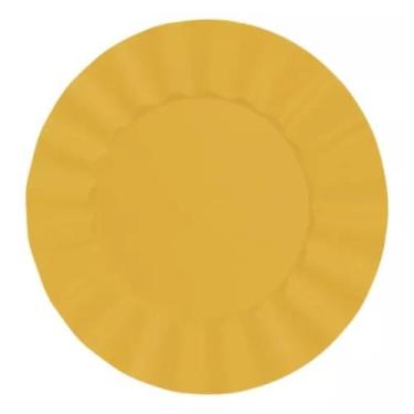 Imagem de Kit 6 Sousplat Redondo Plástico - 33cm - CDI Plastic, Dourado