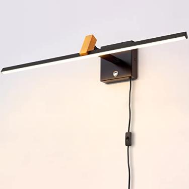 Imagem de MantoLite Luminária De Parede Led Regulável Para Espelho De Banheiro, 24 Polegadas, 14 W, Para Armários, Iluminação Interna, Arandela De Parede Com Braço Ajustável, Lâmpada De Leitura De Cabeceira,