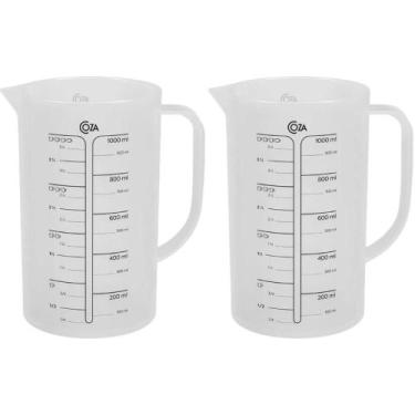 Imagem de Kit 2 Jarras Medidoras Plástico 1L Coza Cozy Alça Copos de M