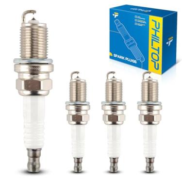 Imagem de PHILTOP Vela de ignição Iridium Ix, pacote com 4 para Santa Fe 2001-2008, Prius 2001-2008, Sonata 1999-2008, Corolla 2000-2008, substituição # 2382 BKR5ES11 velas de ignição