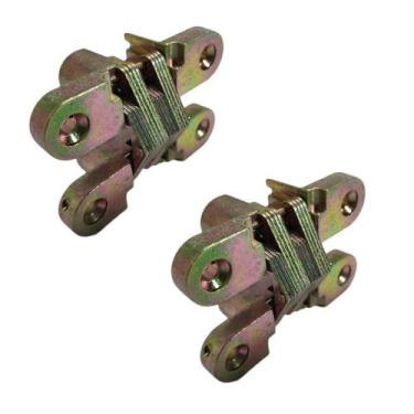 Imagem de Kit 2 Dobradiça Invisível 70mm Cruz Para Portas Interna Par - Rayco