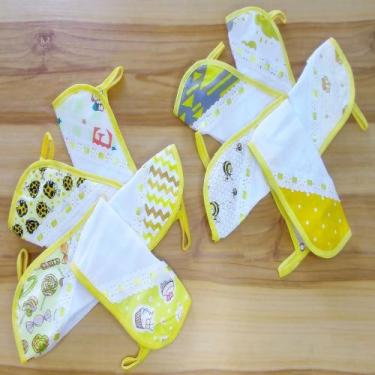 Imagem de Fraldinhas de Boca Bebê Alça Porta Chupetas Kit 10 Unidades 100% Algod