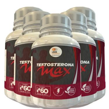 Imagem de Testosterona Max 500mg 60 cápsulas kit com 5 potes